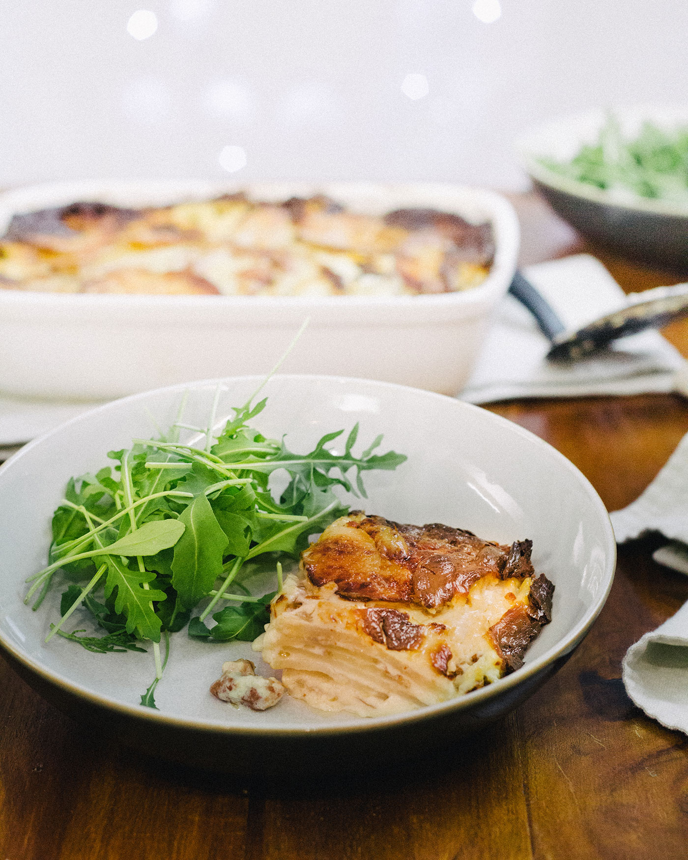 Pancetta & Stichelton Gratin